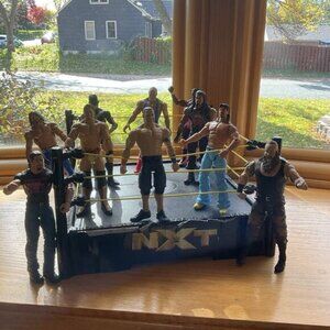 WWE Action Figures lot with NXT Wrestling Ring 10 Figures Total